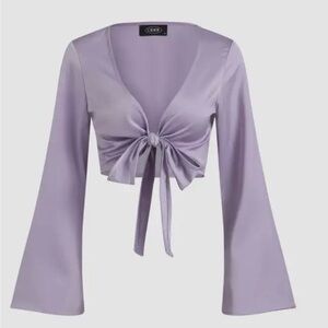 Cider Lavender Tie-Front Top